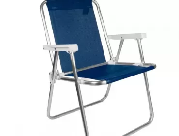 Cadeira Alta Alumínio Azul Marinho